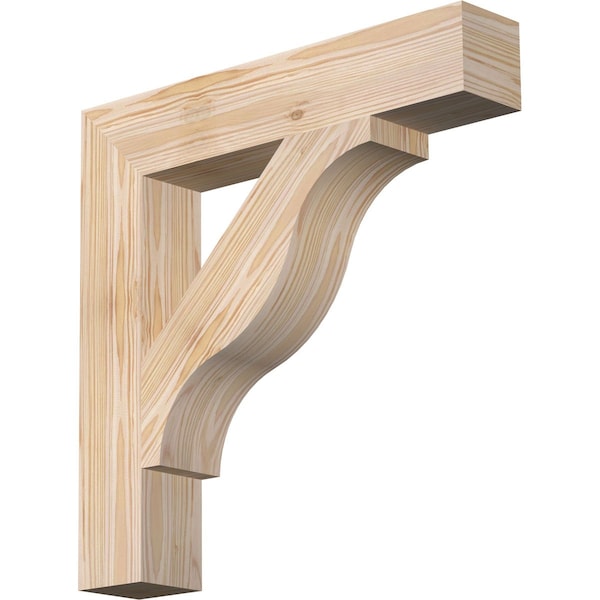 Ekena Millwork Funston Block Smooth Bracket, Douglas Fir, 3 1/2"W x 20"D x 20"H BKT04X20X20FST05SDF - main